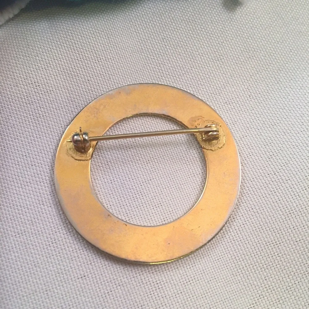 VINTAGE Rainbow Enamel Brooch